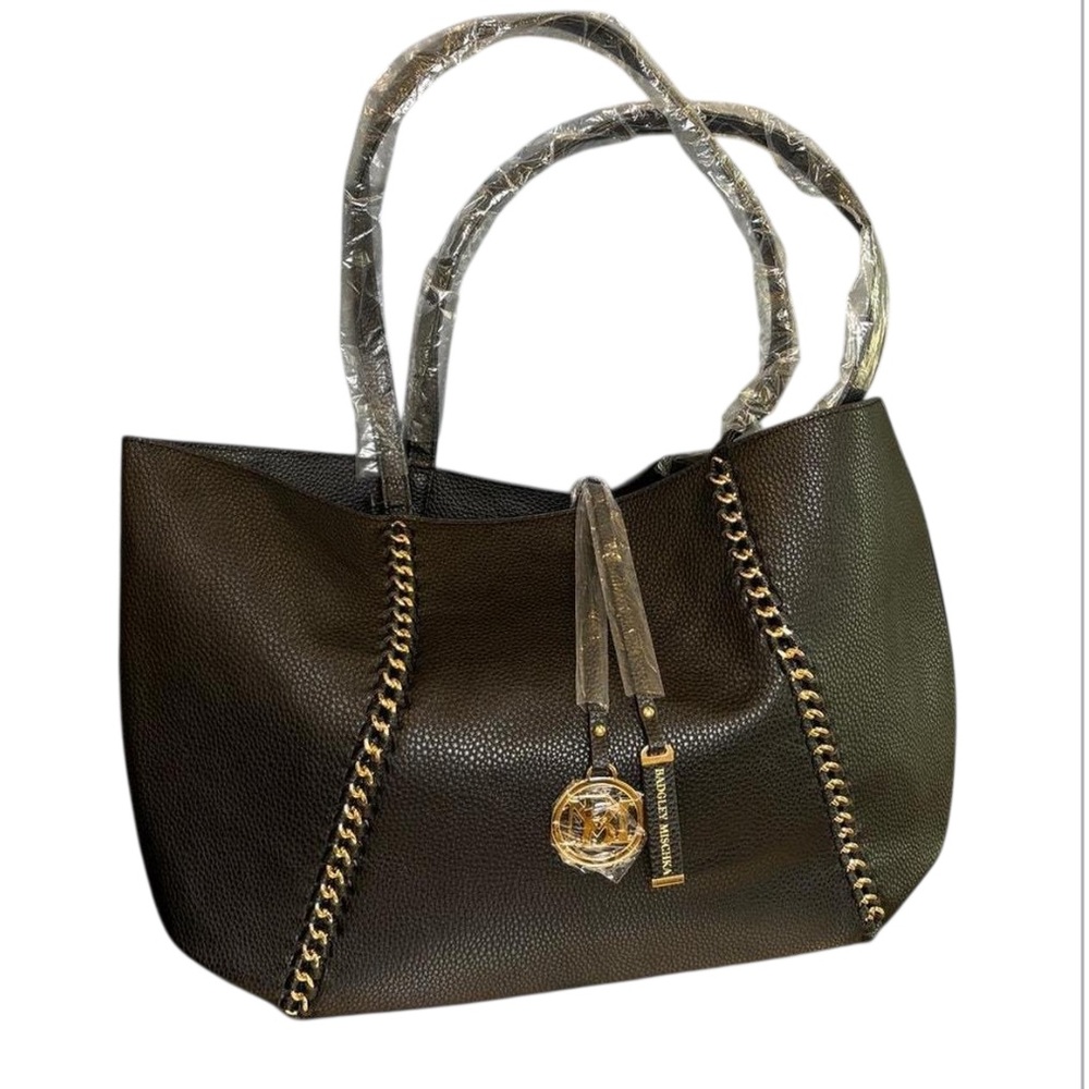 BADGLEY MISCHKA women’s DECORATIVE CHAIN TOTE BLACK